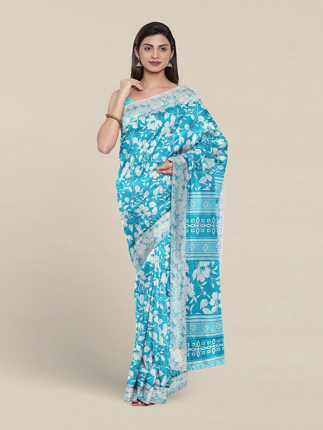 

Pothys Floral Printed Saree, Blue