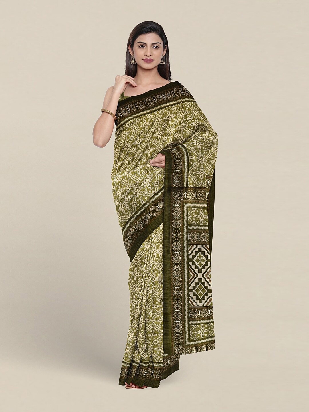 

Pothys Ethnic Motifs Printed Saree, Green
