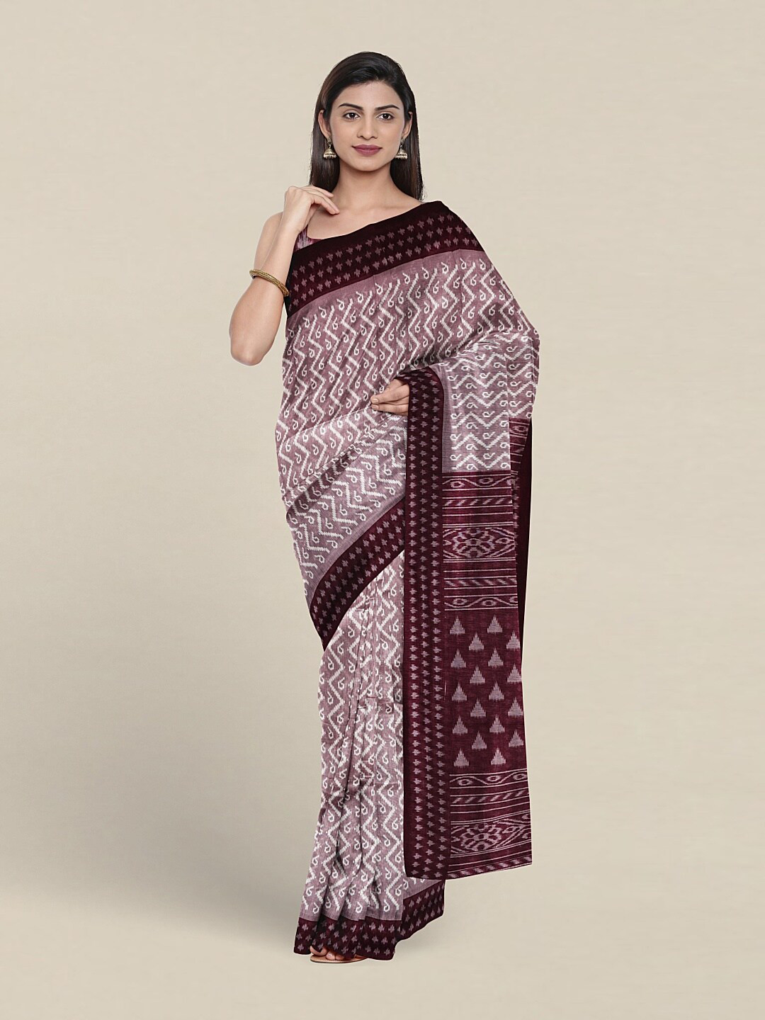 

Pothys Mauve & Off White Saree