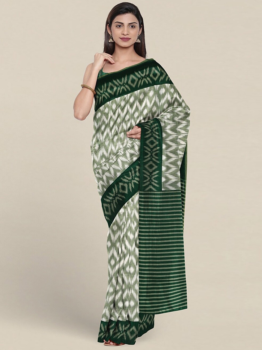 

Pothys Green & White Saree