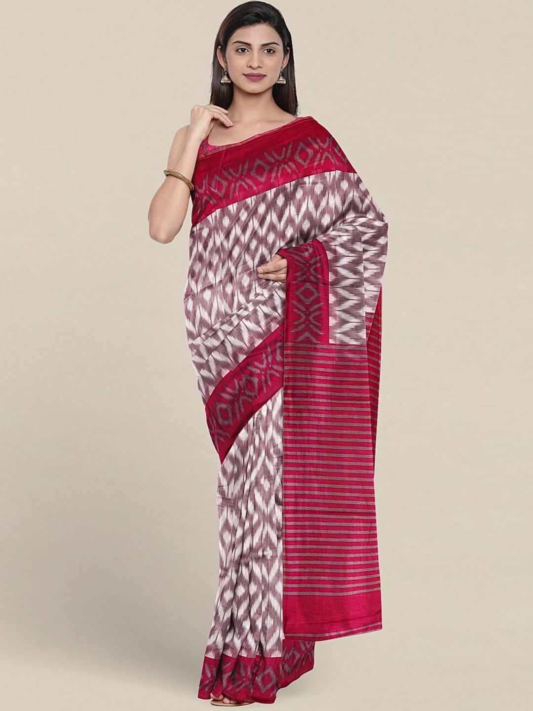 

Pothys Mauve & White Saree