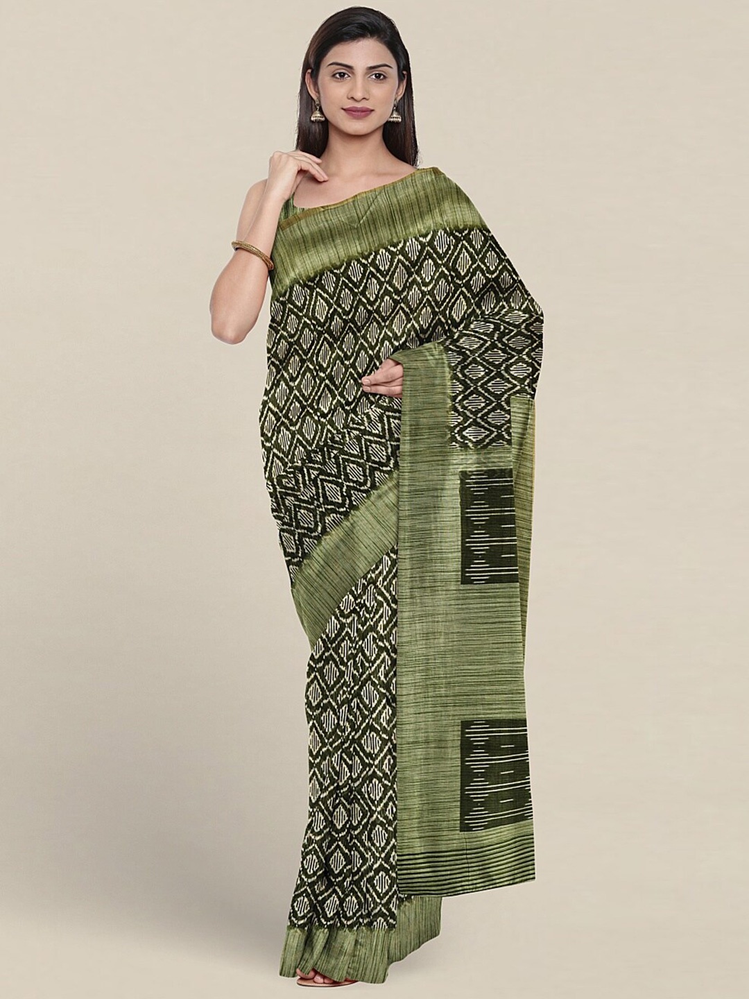 

Pothys Green & White Saree