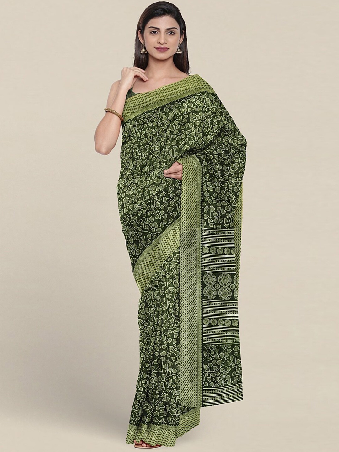 

Pothys Green Floral Saree