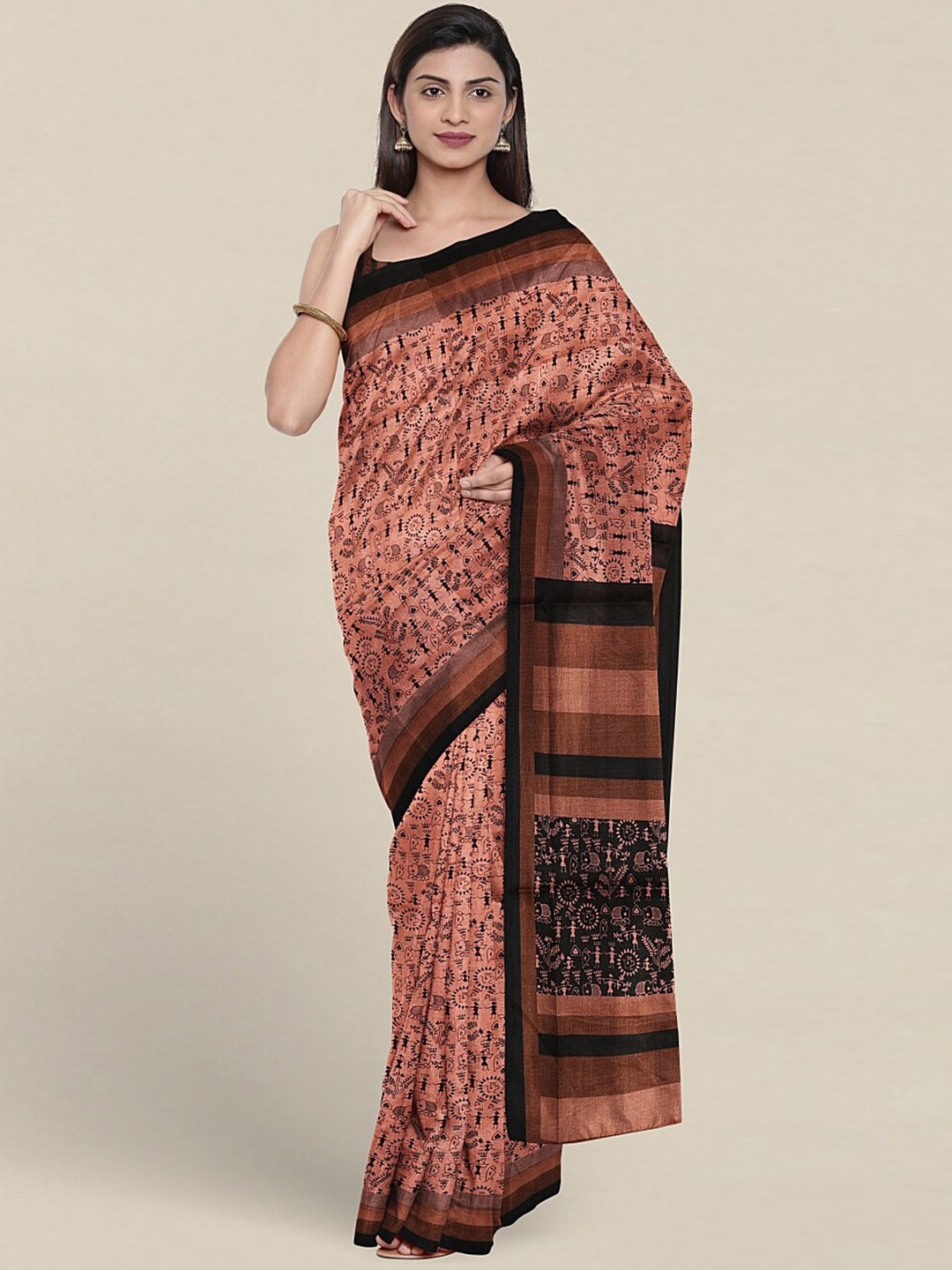 

Pothys Mauve & Black Woven Design Saree
