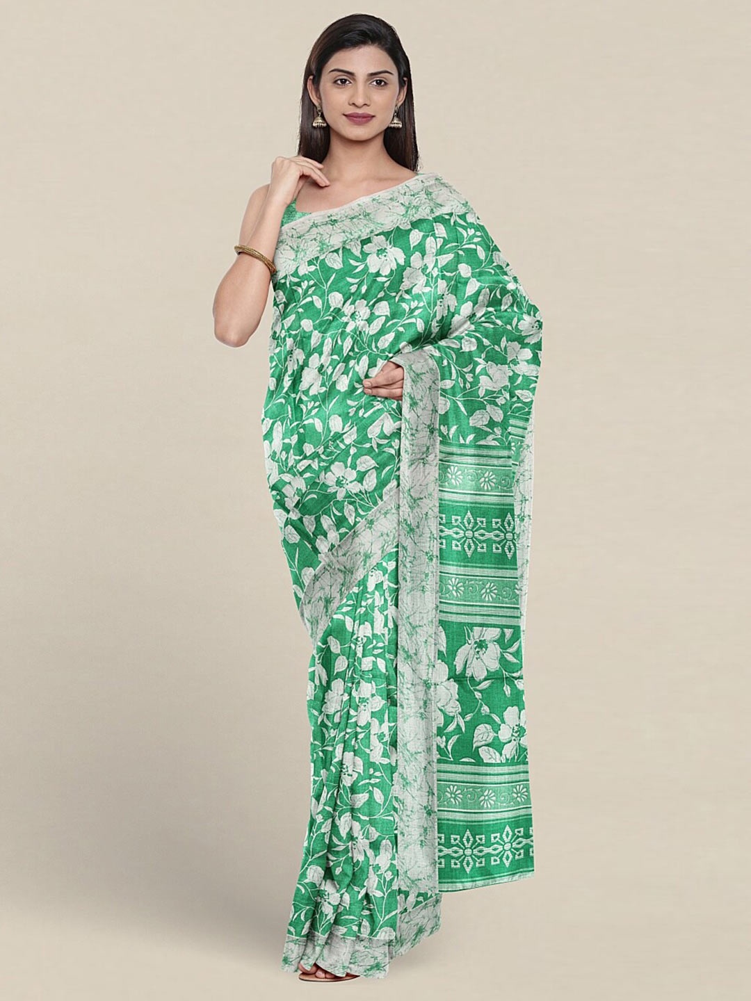 

Pothys Floral Printed Saree, Green