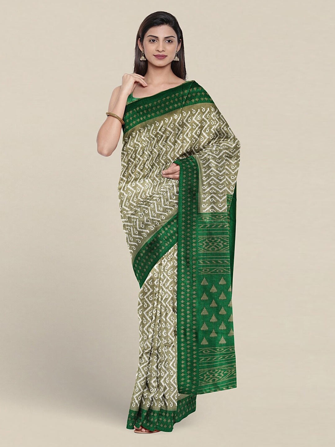 

Pothys Ethnic Motifs Printed Saree, Green