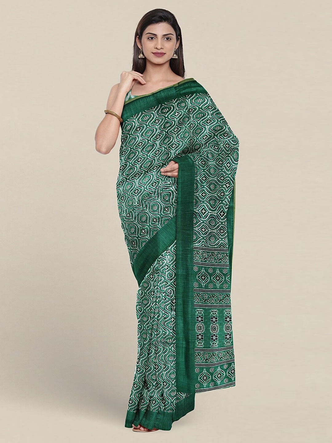 

Pothys Ethnic Motifs Printed Saree, Green