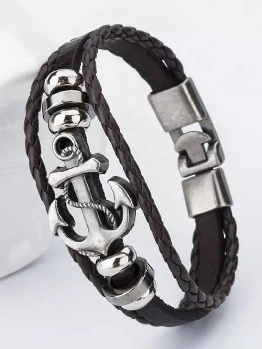

VIEN Leather Charm Bracelet, Black