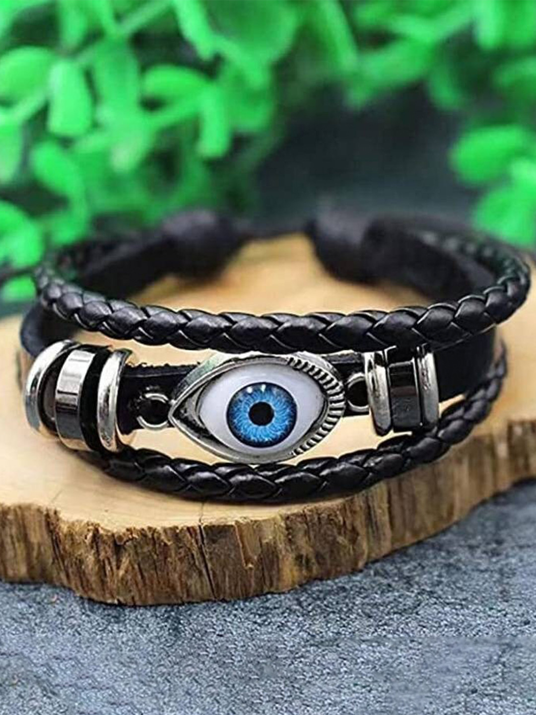 

VIEN Leather Charm Bracelet, Black