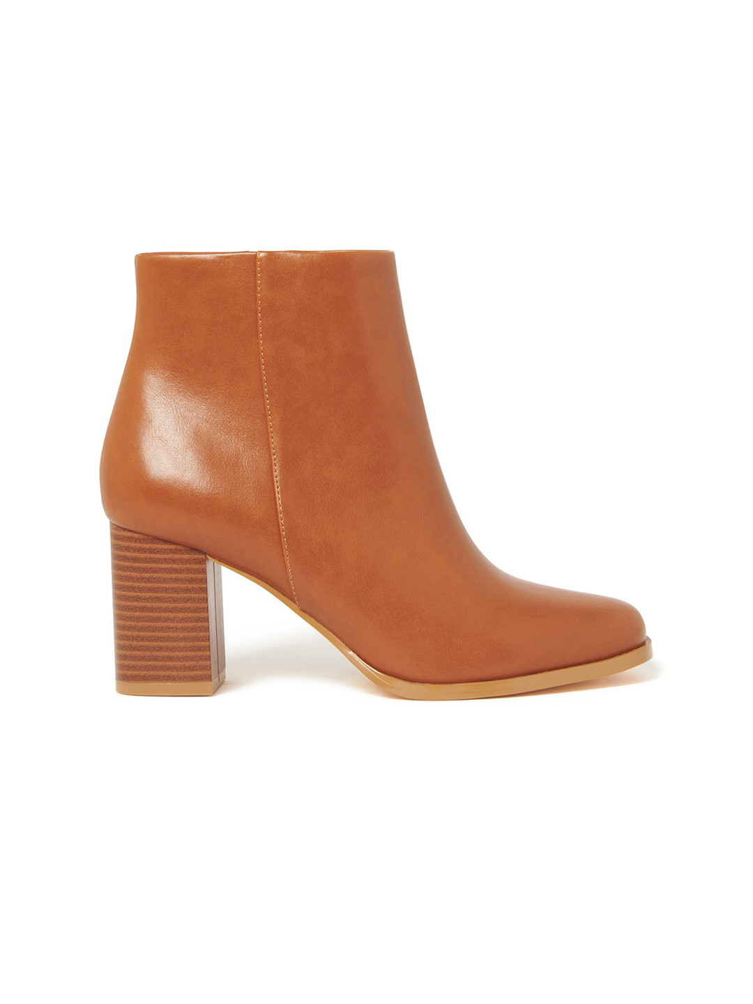 

Forever New Women Block-Heeled Mid-Top Regular Boots, Tan