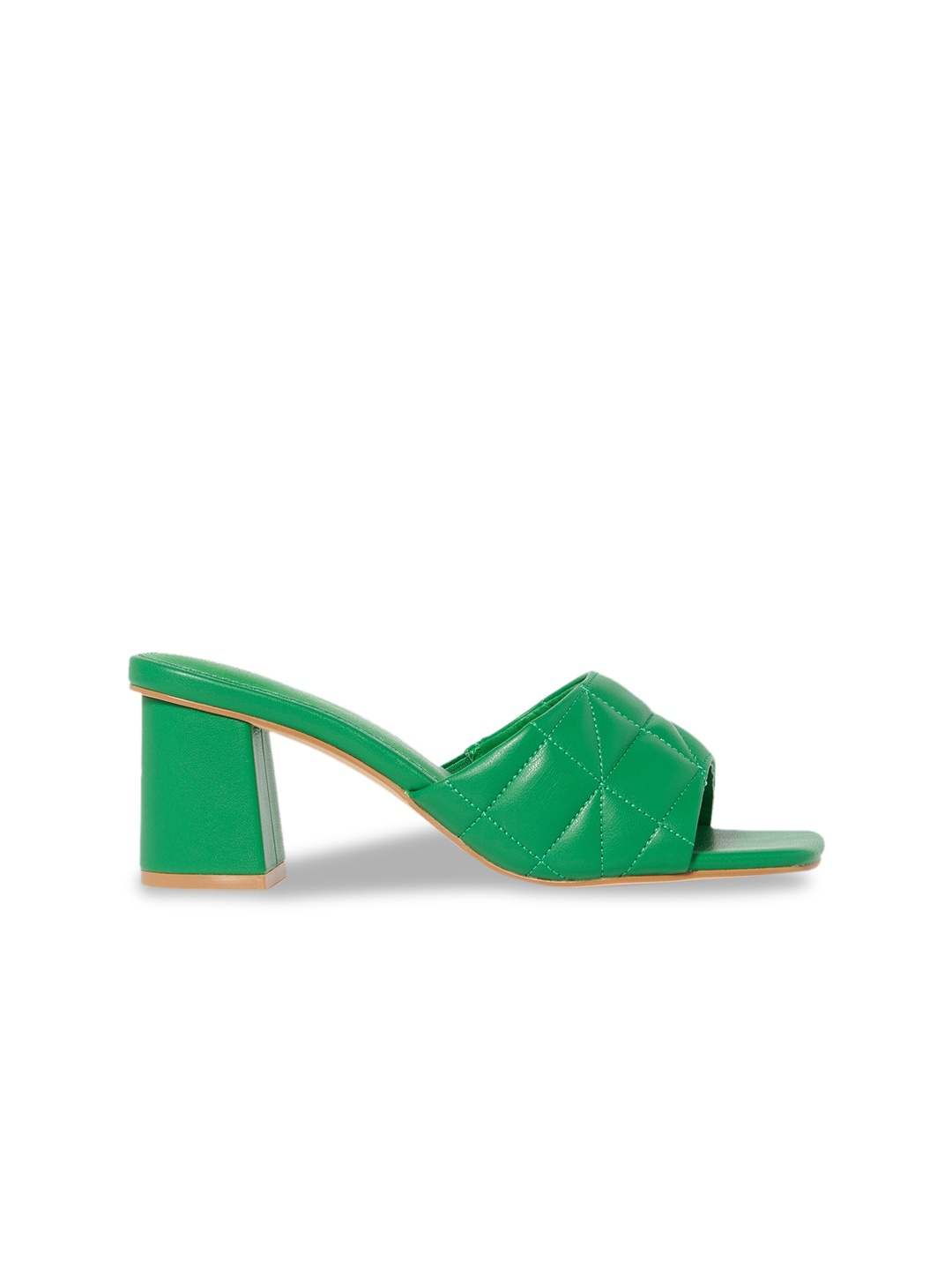 

Forever New Quilted Block Heel Mules, Green