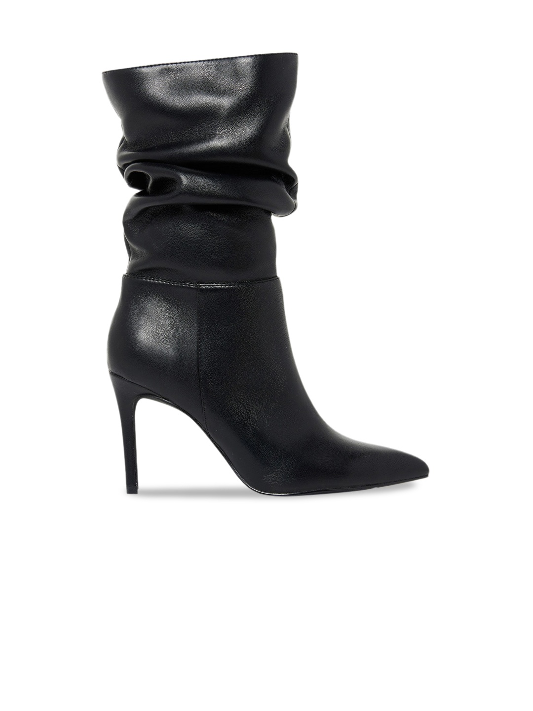 

Forever New Women Textured Heeled Slouchy Boots, Black