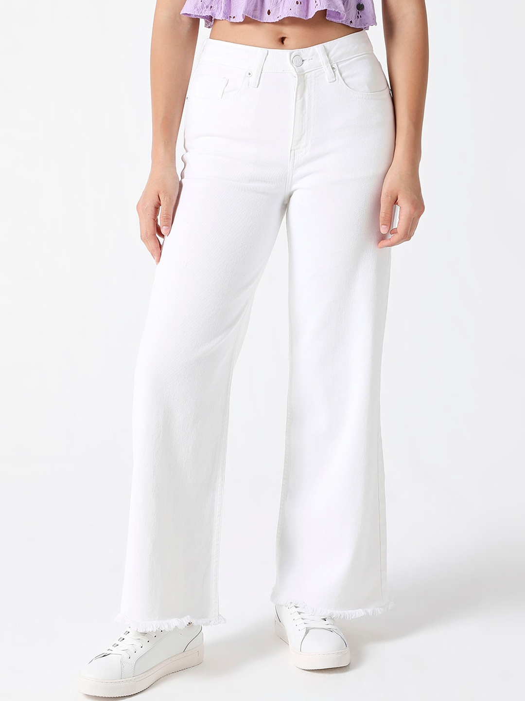 

Pepe Jeans Women Wide Leg High-Rise Stretchable Jeans, White