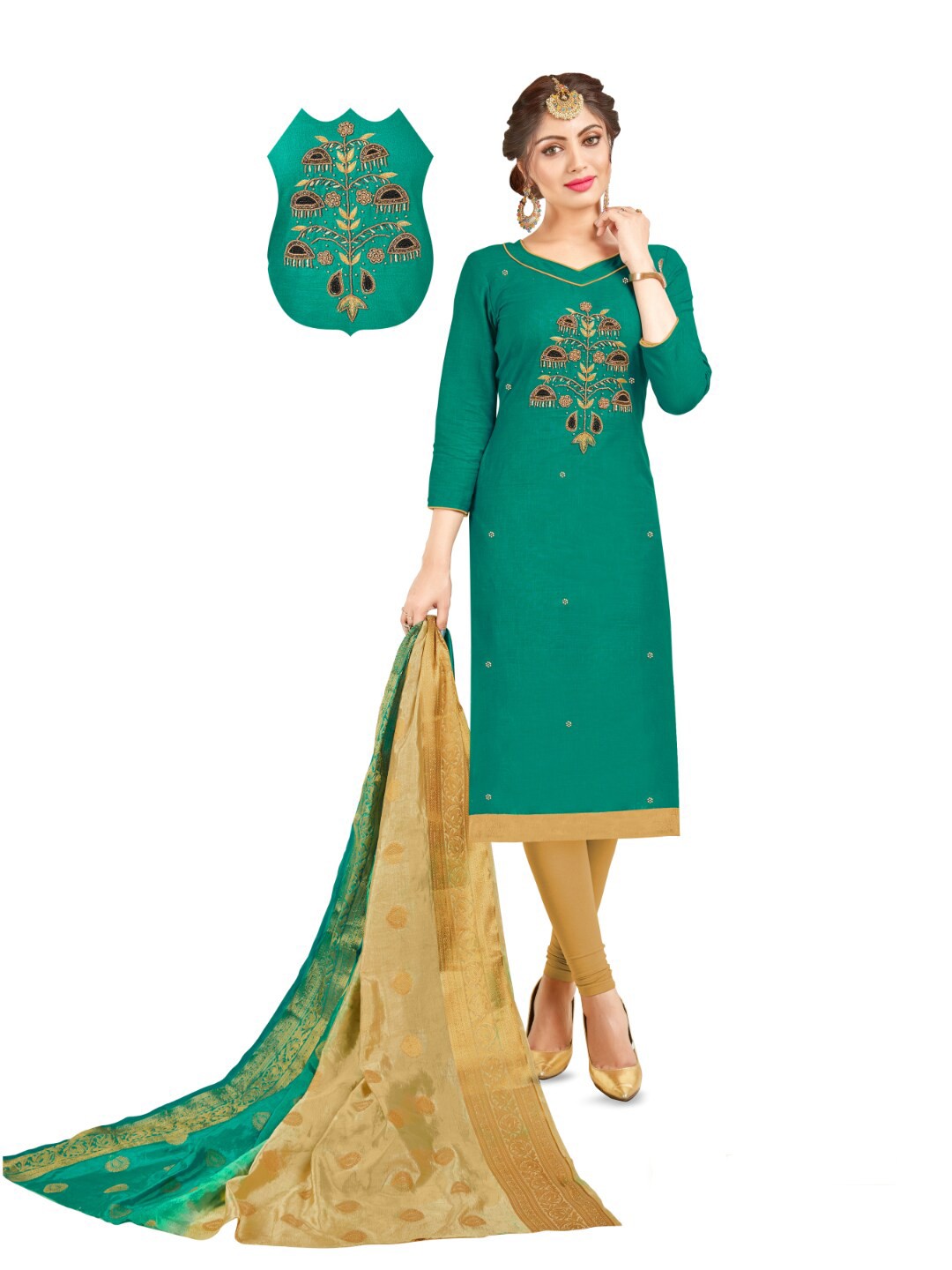 

Angroop Unstitched Dress Material, Green