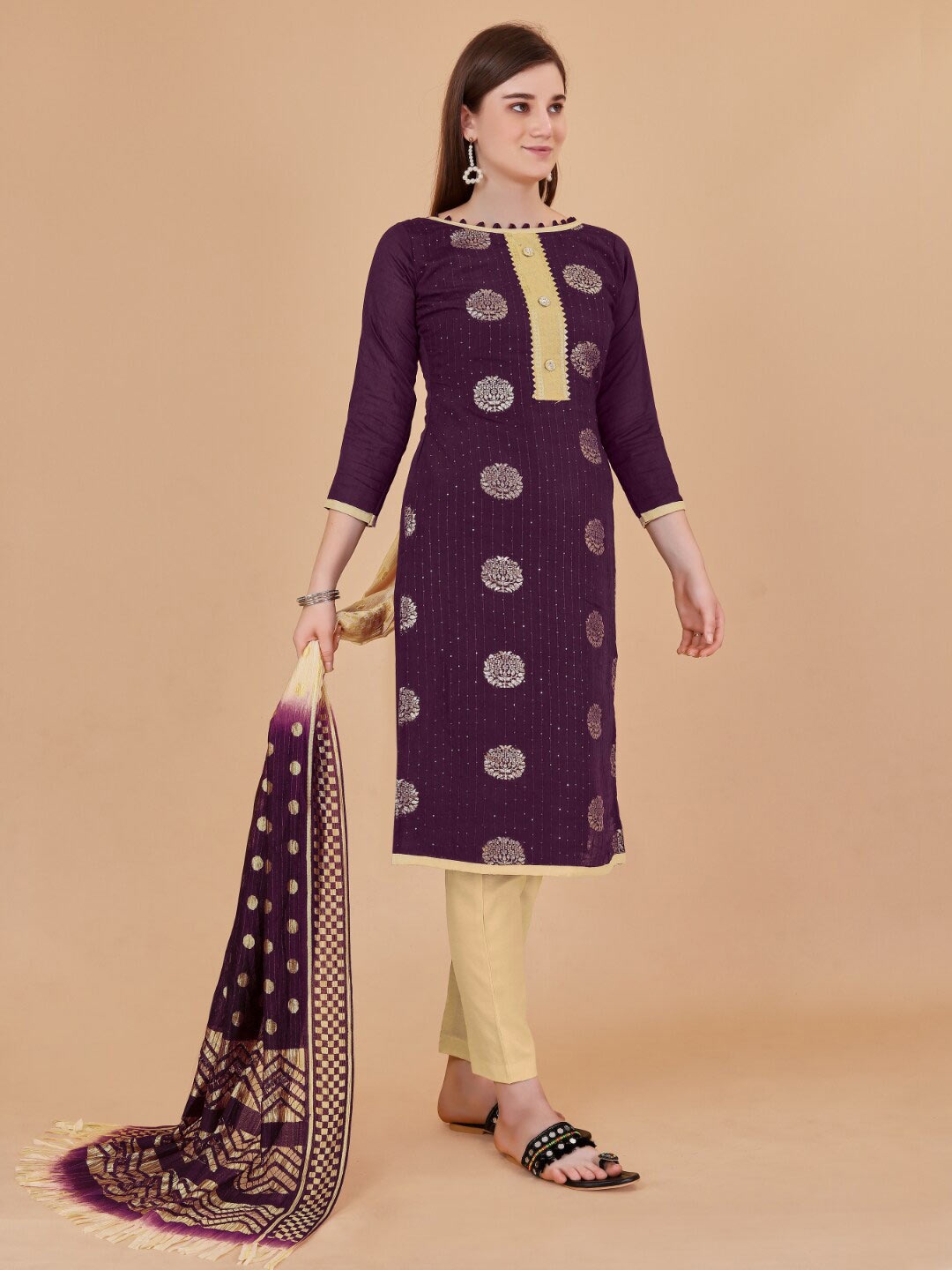 

Angroop Unstitched Dress Material, Purple