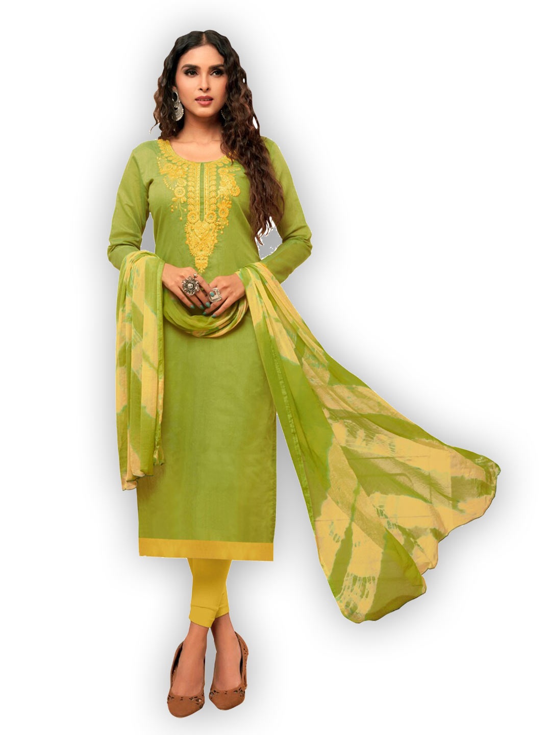

Angroop Unstitched Dress Material, Green
