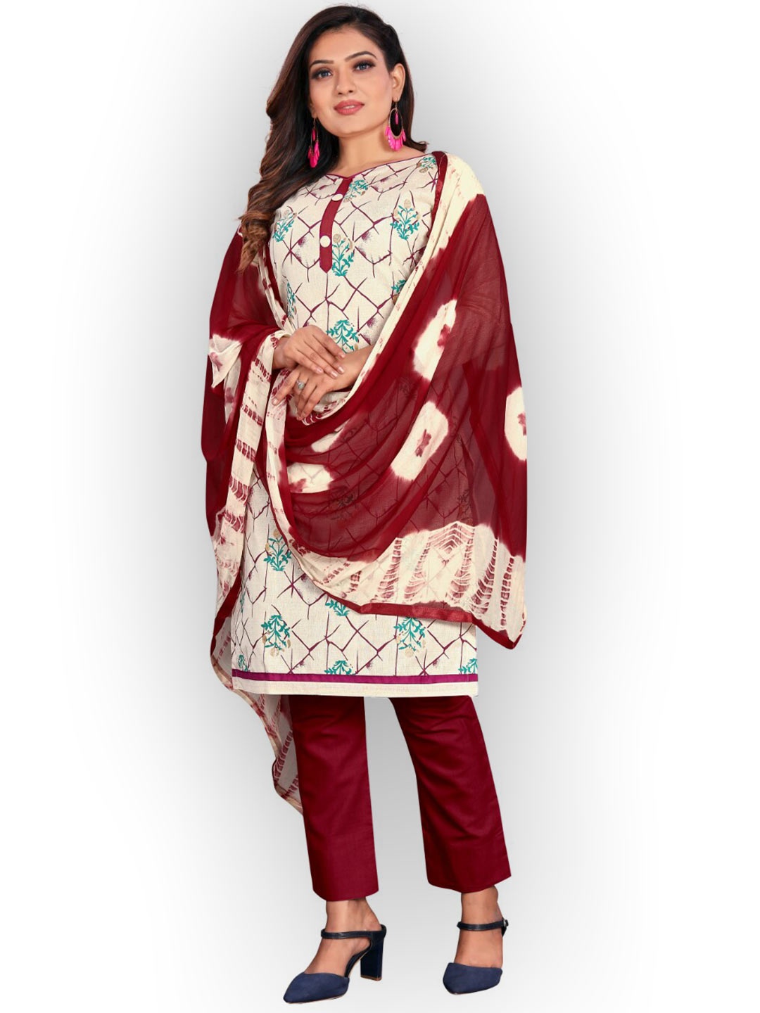 

Angroop Pure Cotton Unstitched Dress Material, Cream