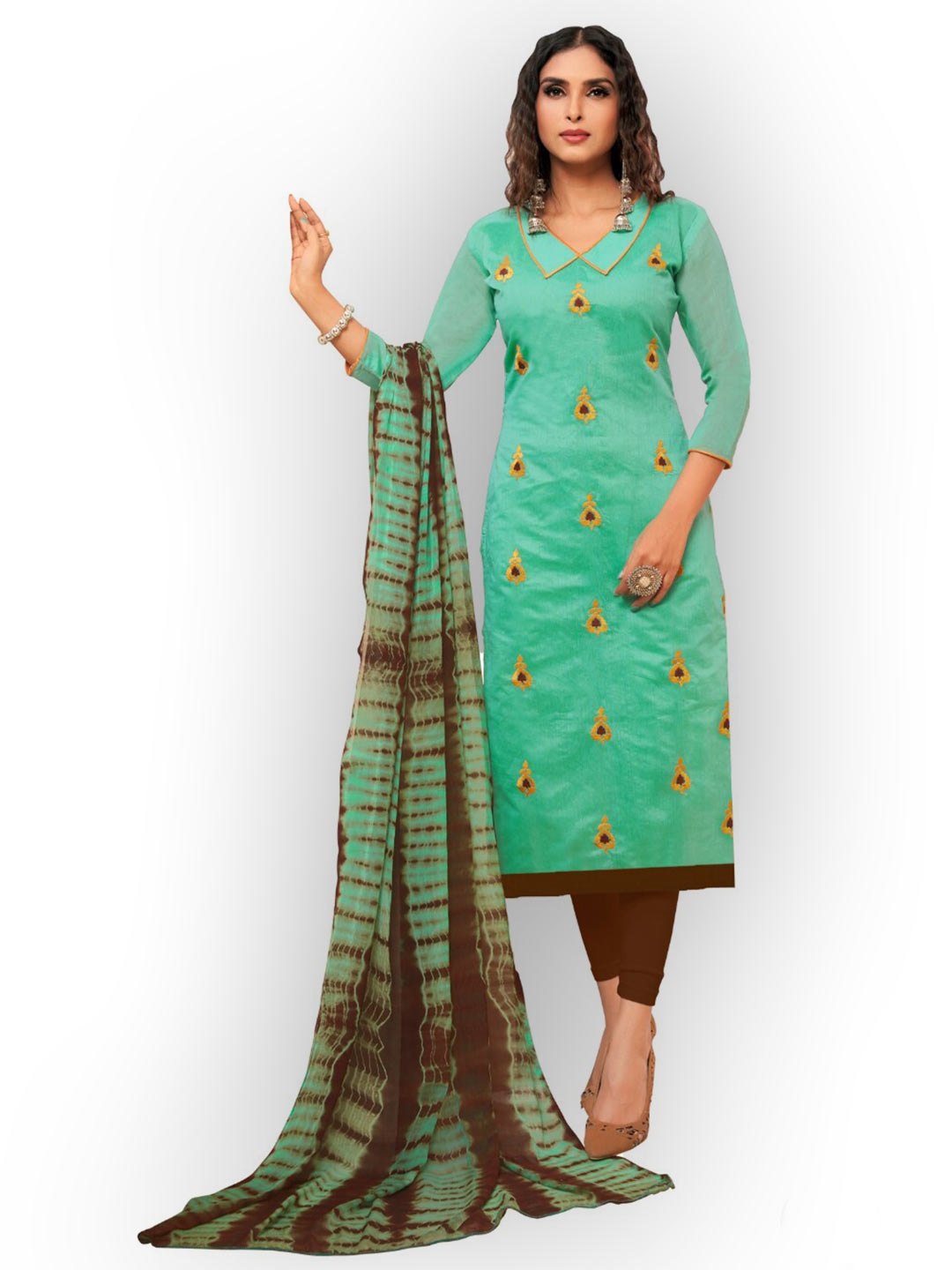 

Angroop Unstitched Dress Material, Green