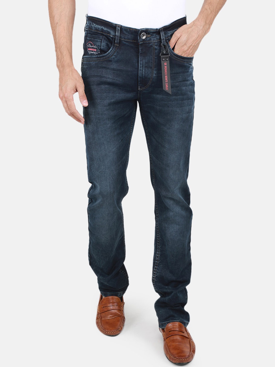 

Monte Carlo Men Slim Fit Light Fade Jeans, Blue