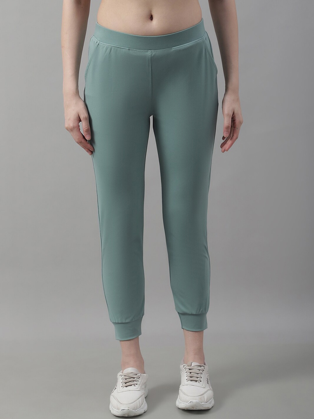 

Frempy Women Mid-Rise Sports Joggers, Sea green