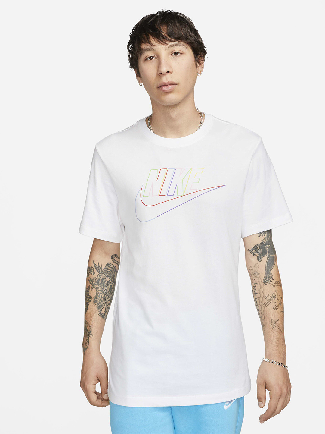 

Nike Men Brand Logo Printed Relaxed-Fit Sportswear T-shirt, White