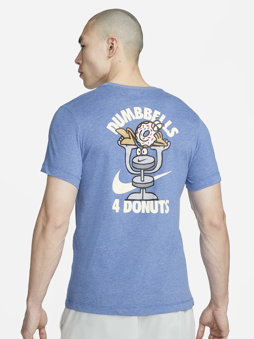 

Nike Dri-Fit Printed Cotton Dri-Fit Training T-Shirt, Blue