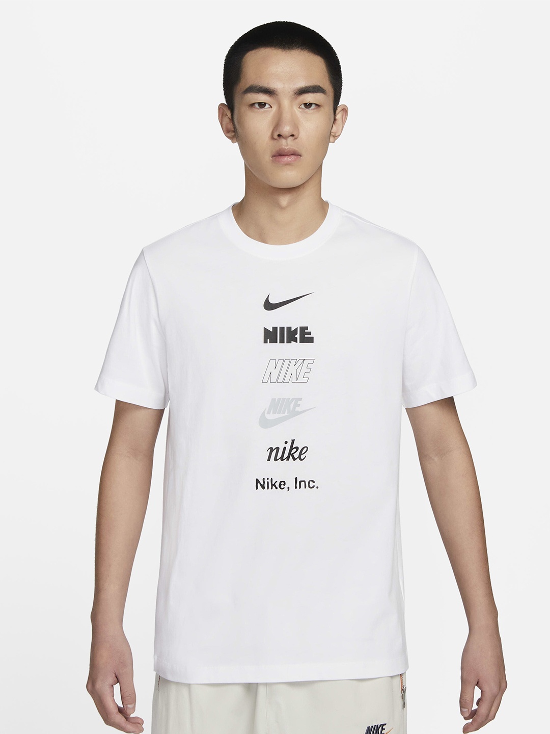 

Nike Brand Logo Printed Club+Hyd Pk4 Pure Cotton T-shirt, White