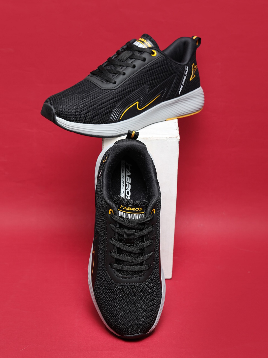 

ABROS Men SAIL-M Air Mesh Marking Running Shoes, Black