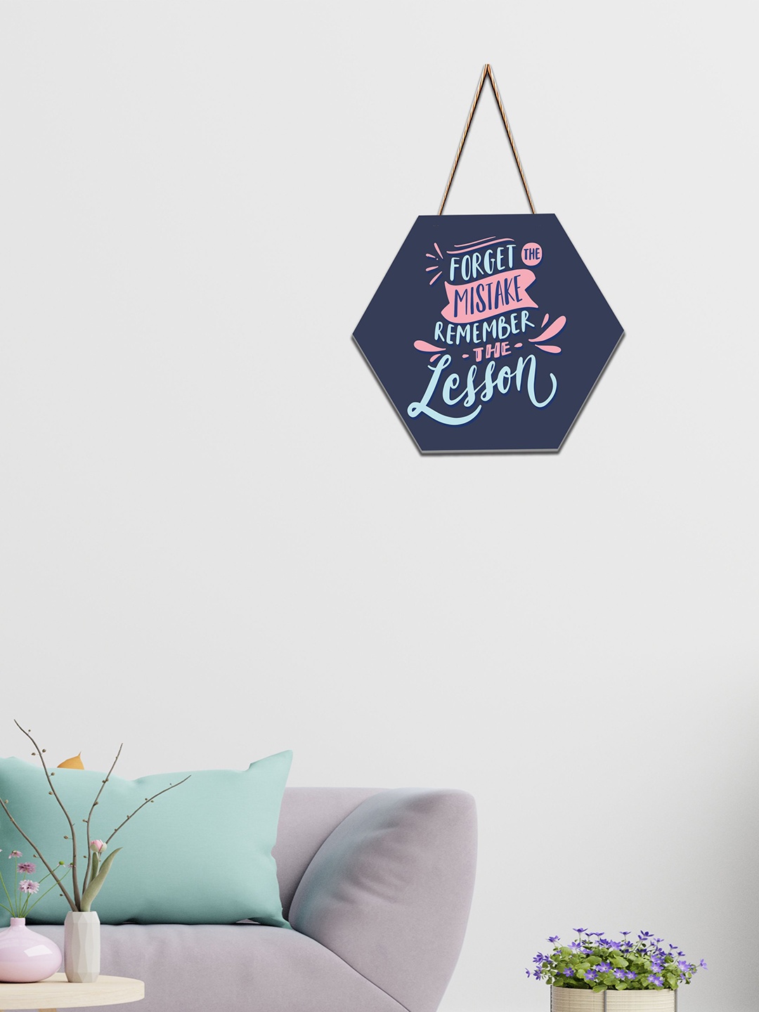 

SAF Blue & Pink Printed Wooden Wall Hanging