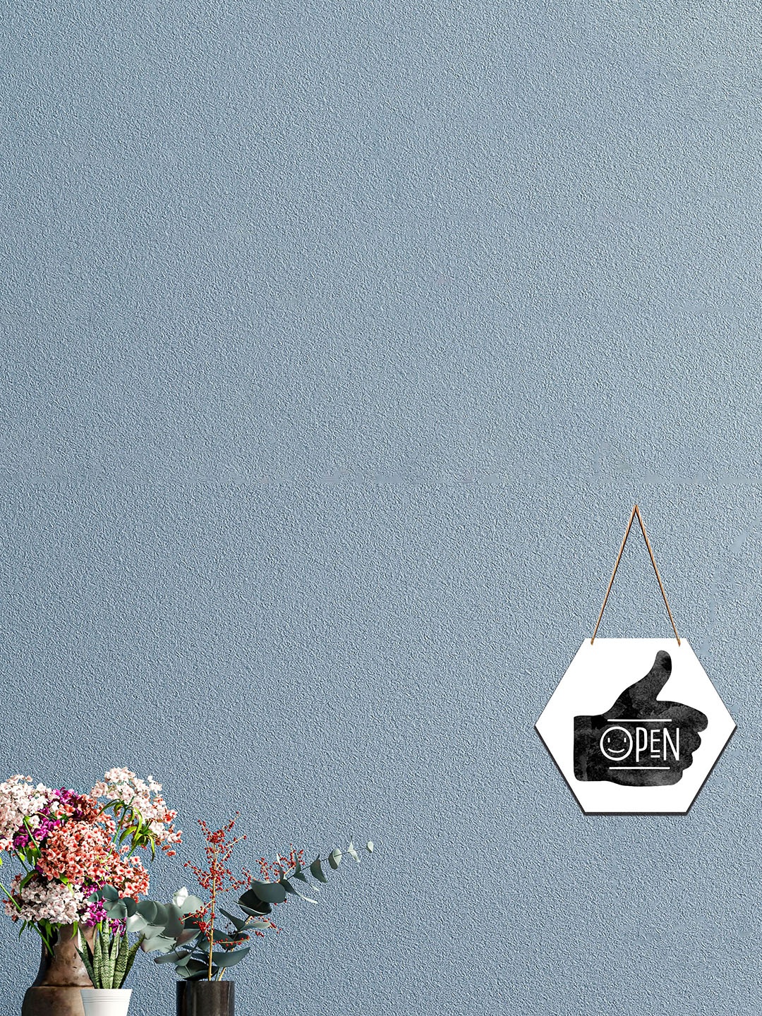 

SAF White & Grey Printed Wooden Wall Hanging