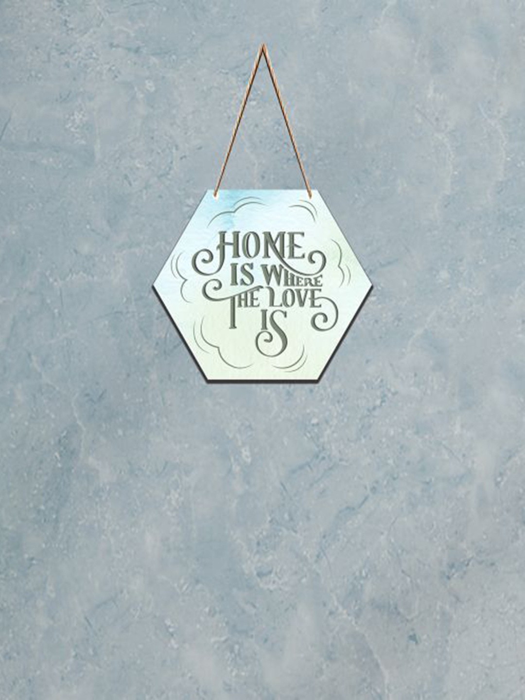 

SAF Blue Printed Wooden Wall Hanging