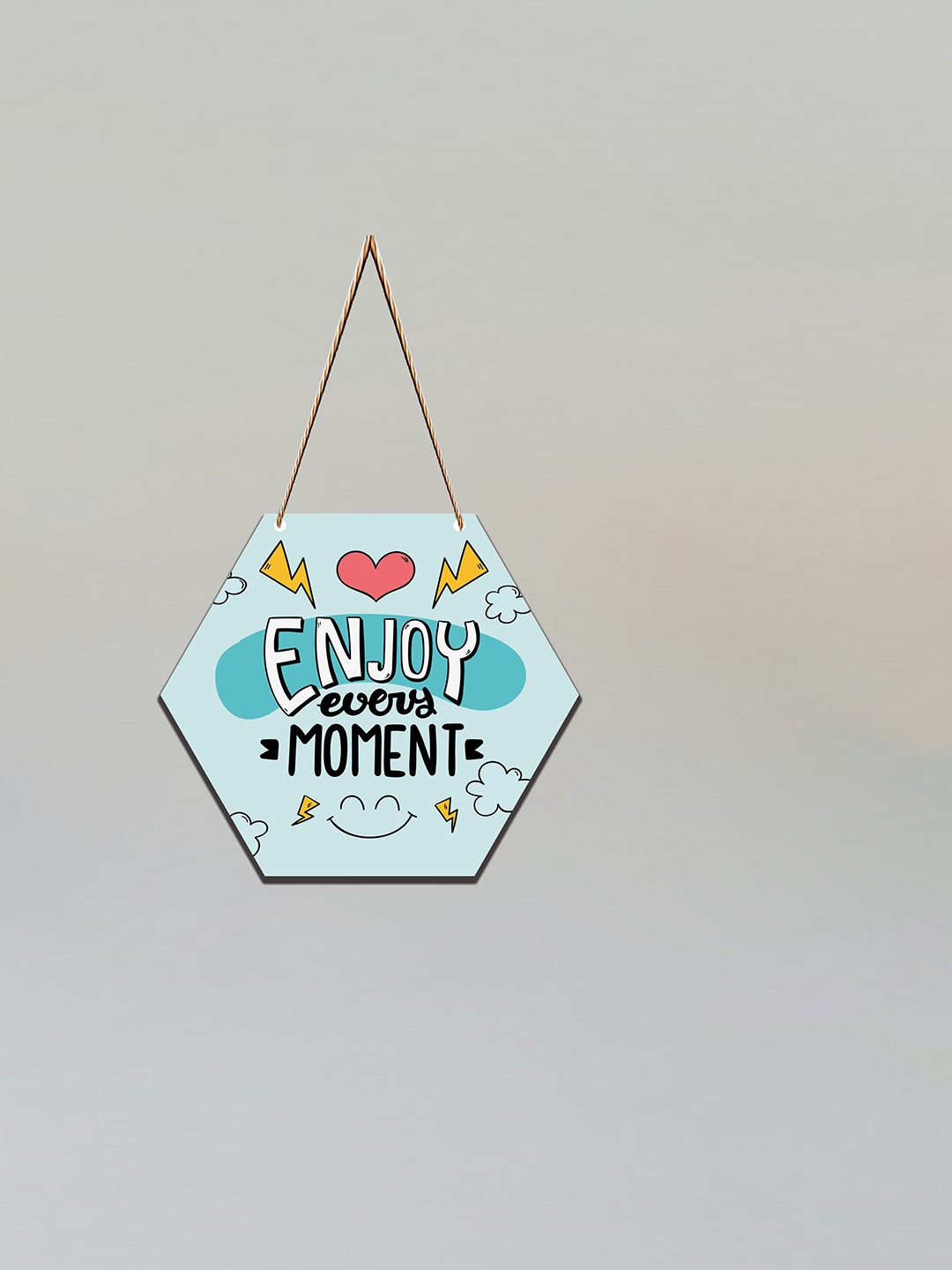 

SAF Blue & White Motivational Printed Hexagon Wall Hanging