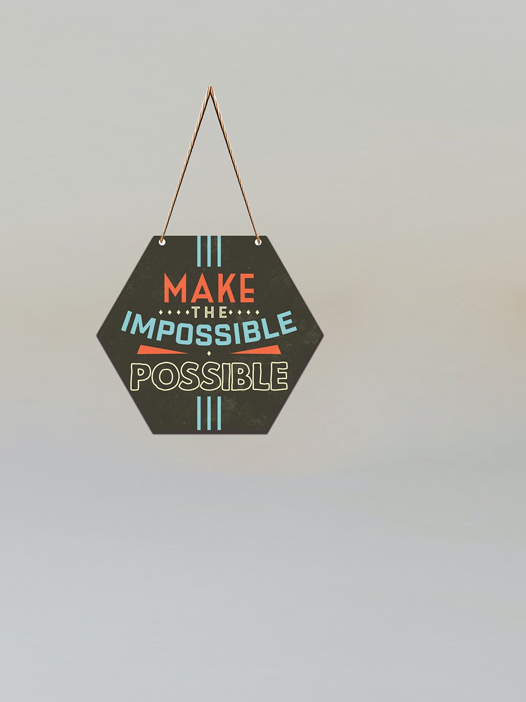 

SAF Green & Blue Motivational Printed Hexagon Wall Hanging