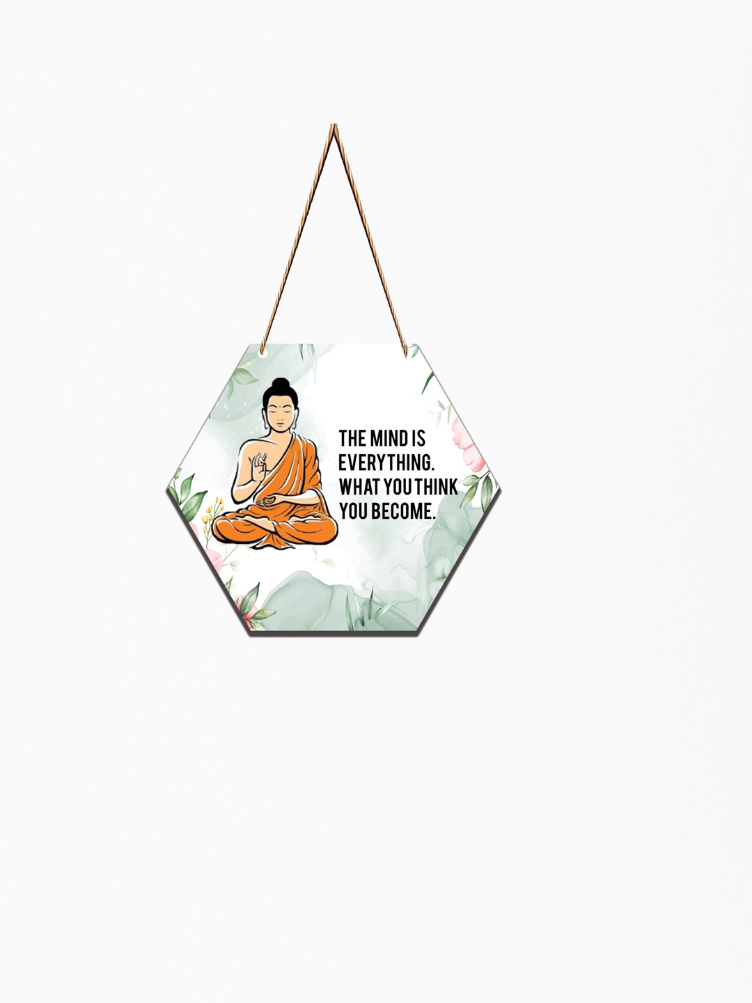 

SAF White Lord Buddha Printed Hexagon Wall Hanging