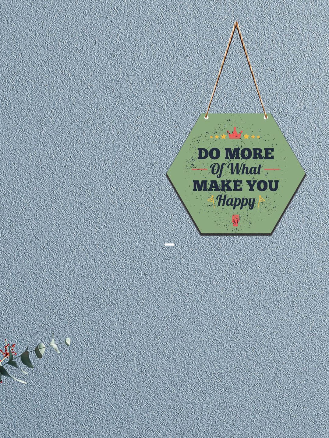 SAF Green Motivational Printed Hexagon Wall Hanging