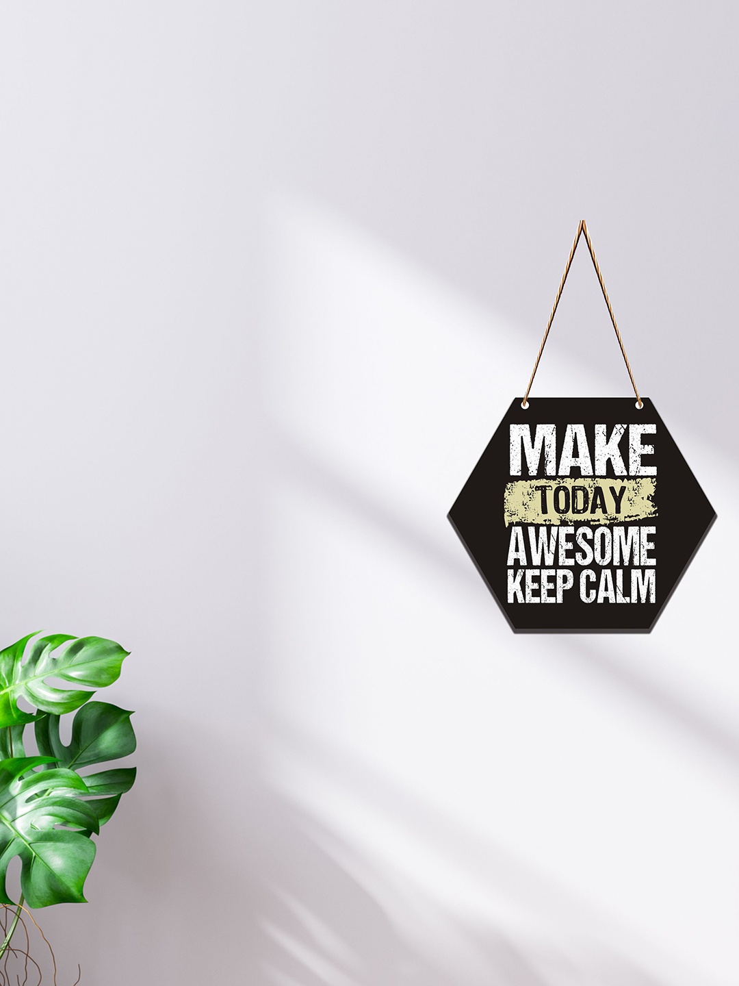 

SAF Black Motivational Printed Hexagon Wall Hanging