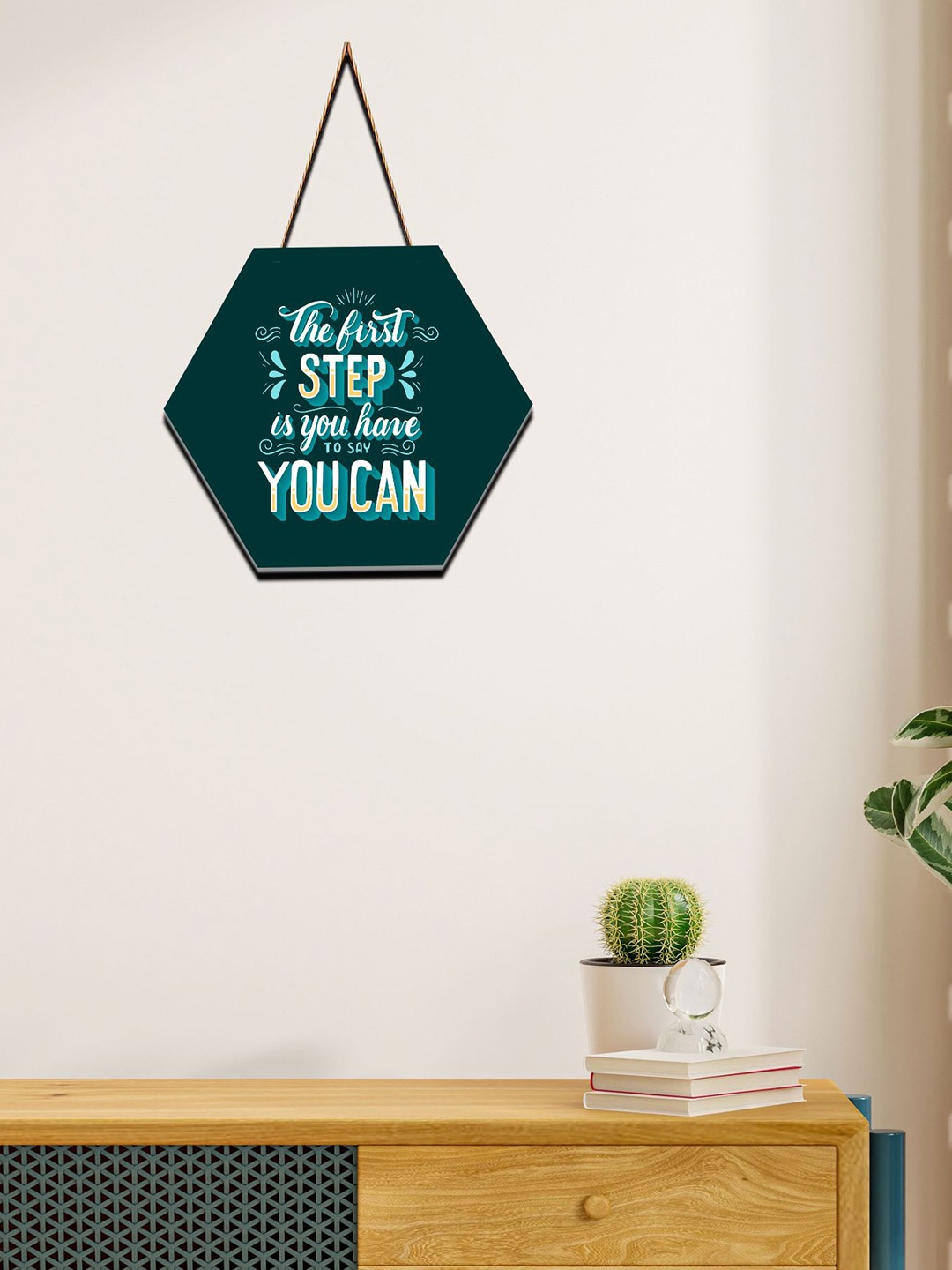 

SAF Green Motivational Printed Hexagon Wall Hanging
