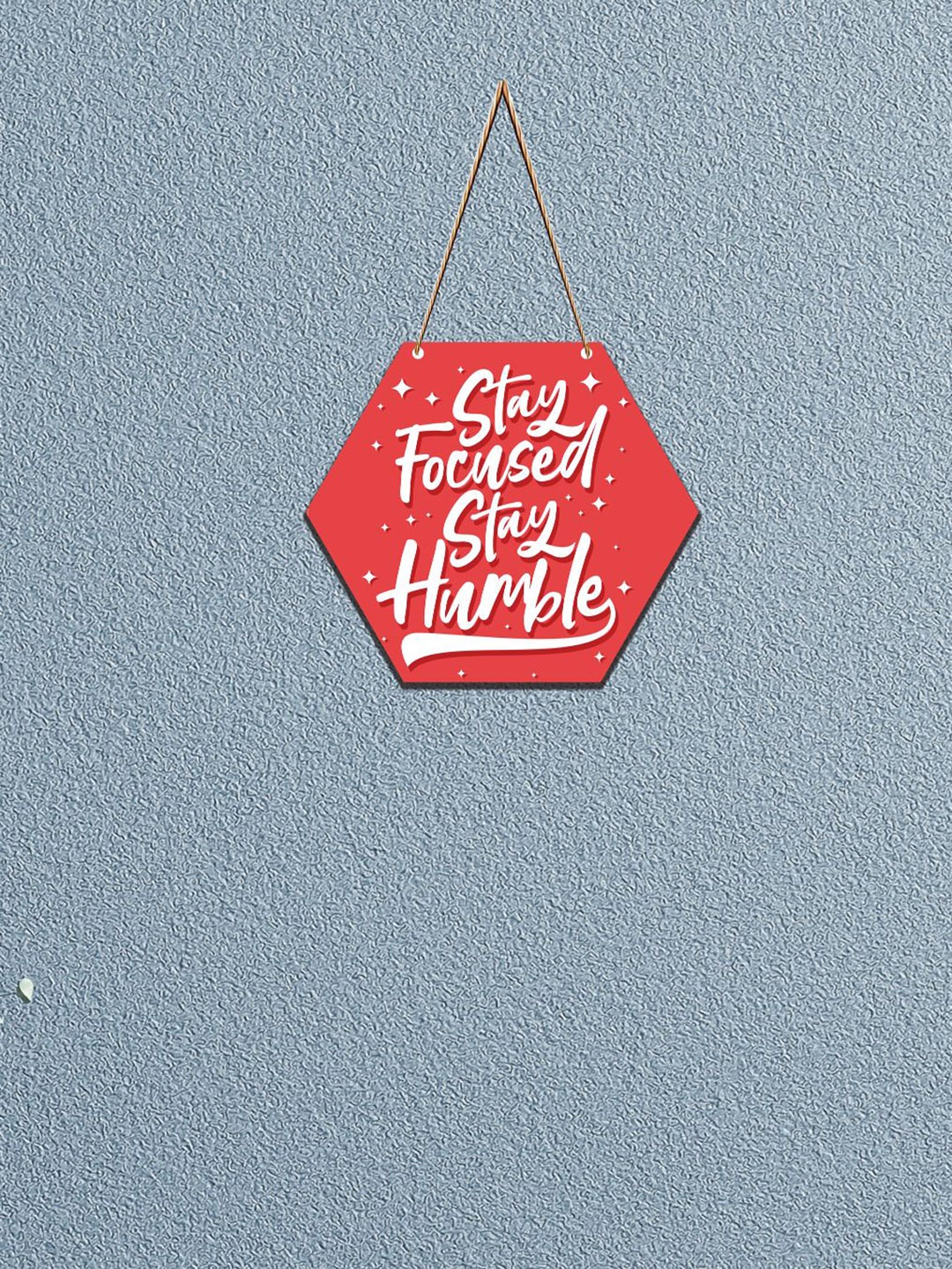 SAF Red Motivational Printed Hexagon Wall Hanging