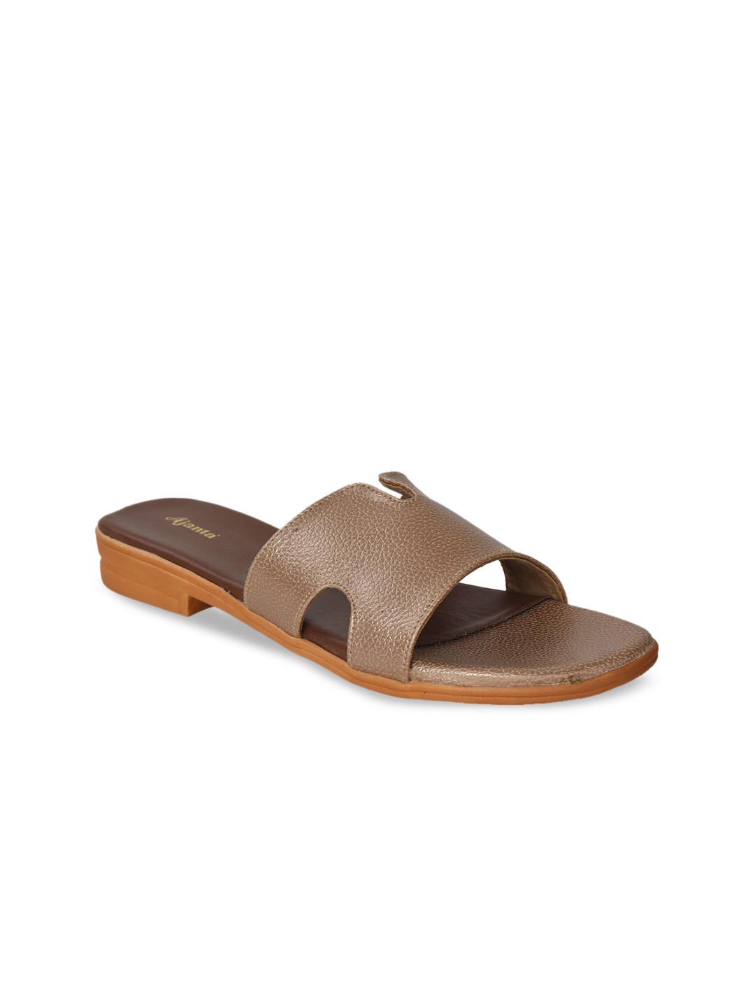 

Ajanta Textured Open Toe Flats, Brown