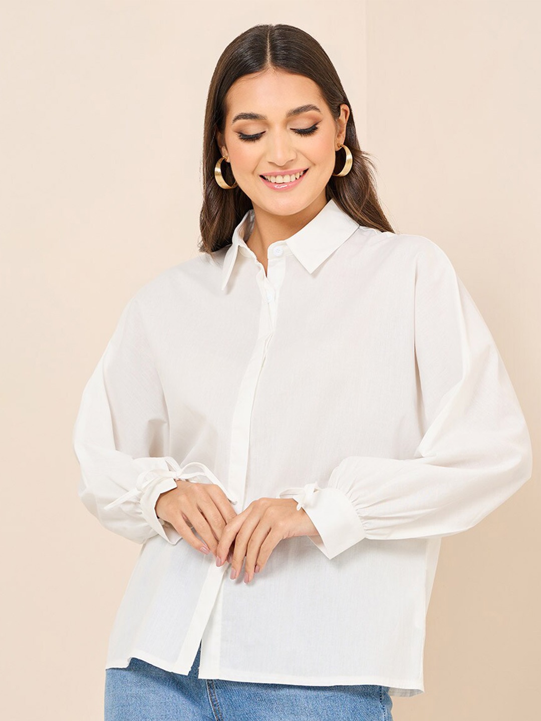 

Styli Opaque Pure Cotton Casual Shirt, White