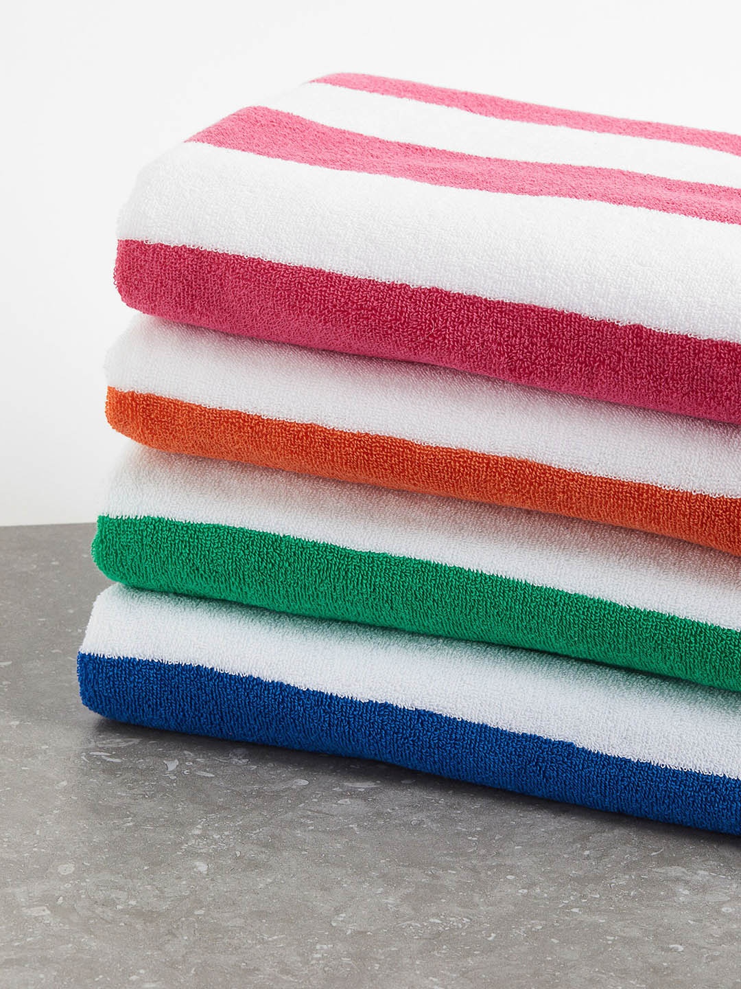 

H&M Pink & White Pure Cotton Striped Beach Towel