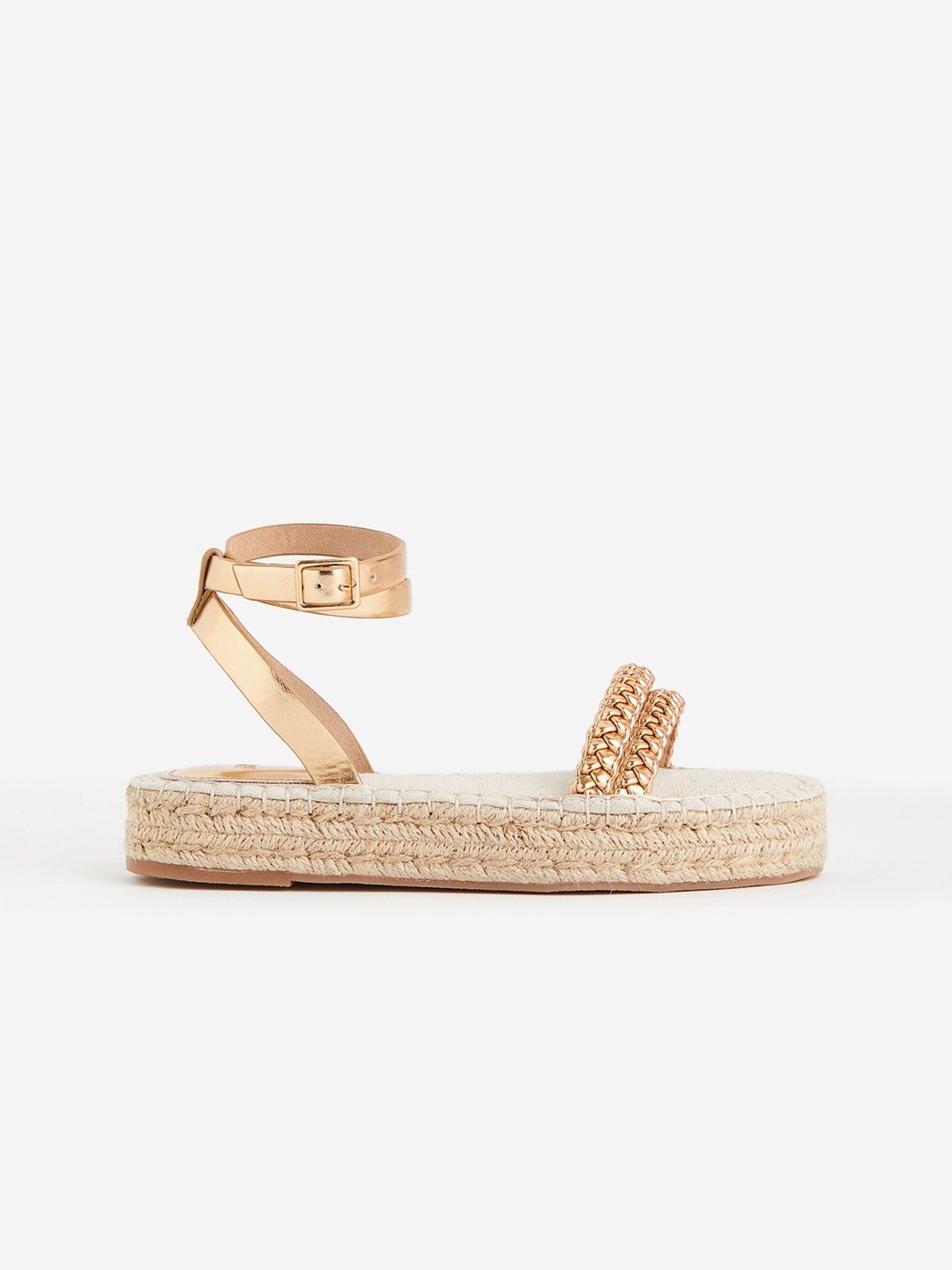 

H&M Braided-Detail Espadrilles, Gold