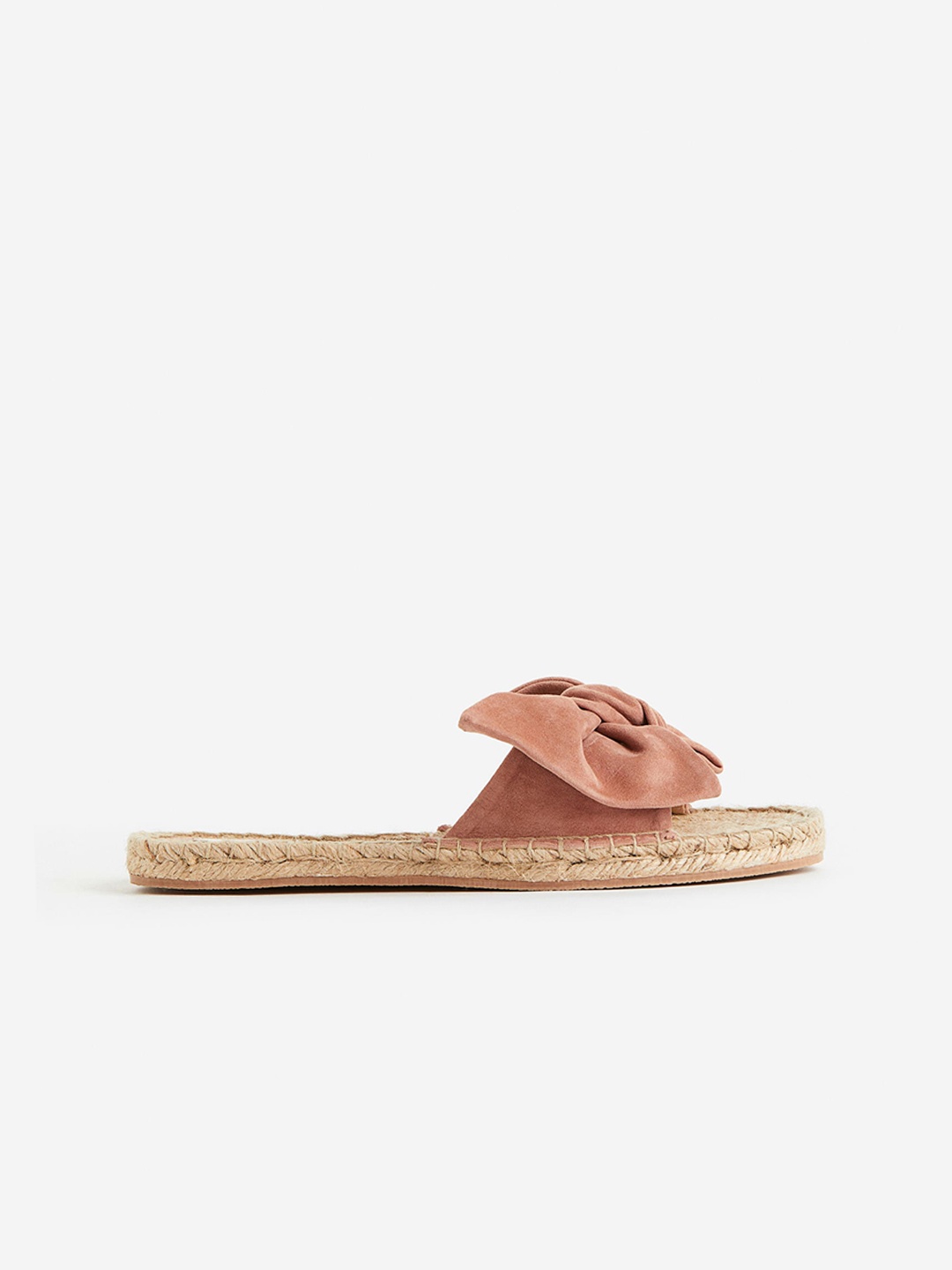 

H&M Women Bow-Detail Suede Flats, Pink