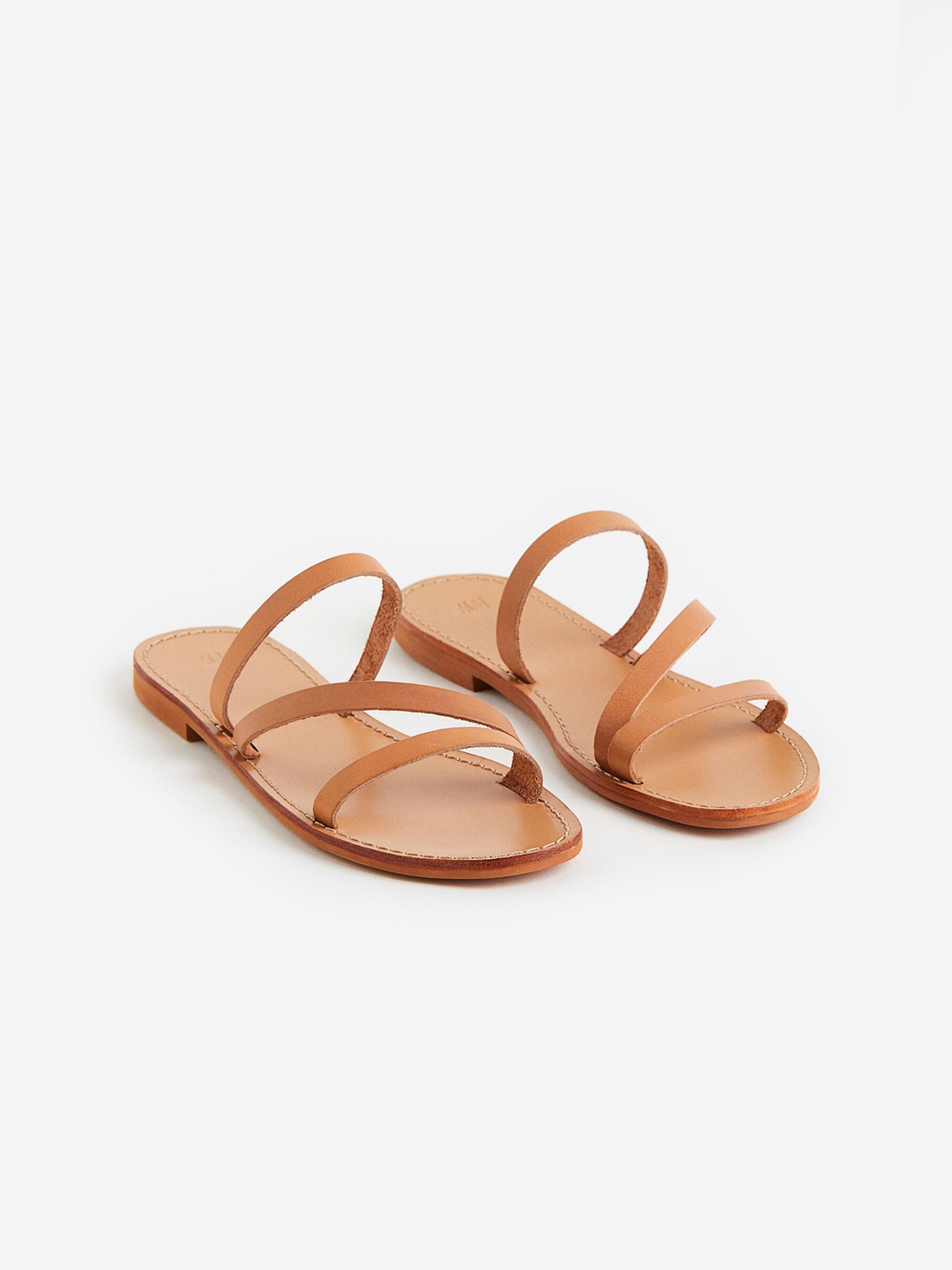 

H&M Women Leather Flats, Beige