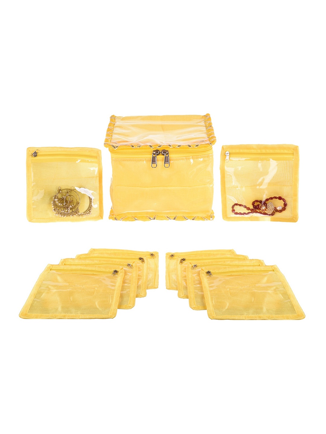 

Kuber Industries Yellow Colored PVC Laminated Jewellery Organiser