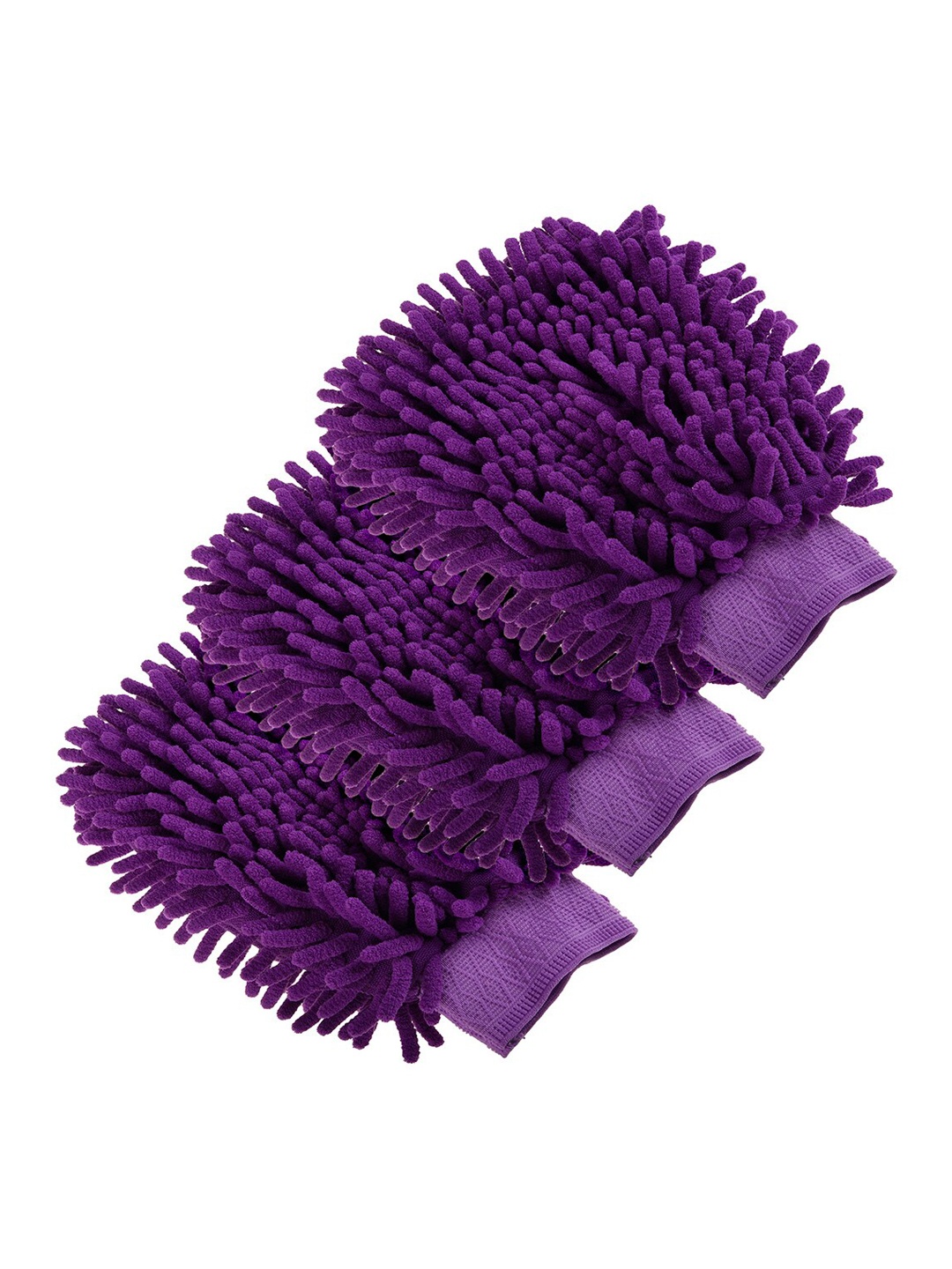 

Kuber Industries Chenille Mitts Purple 3 Pieces Hand Duster