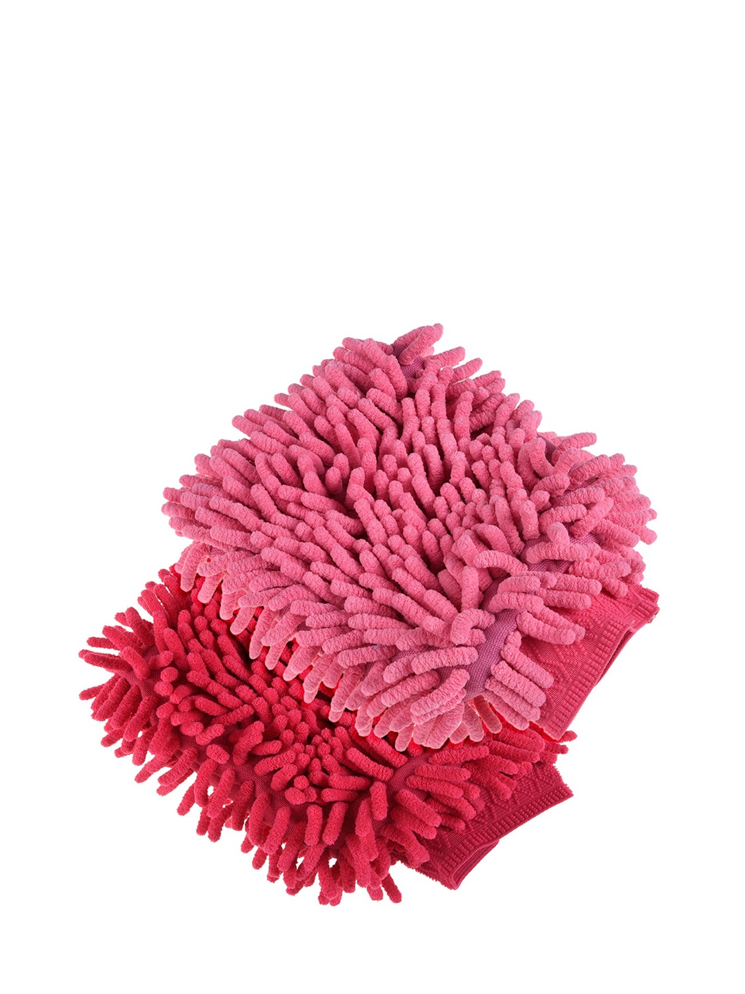 

Kuber Industries Chenille Mitts Pink & Red 2 Pieces Hand Duster