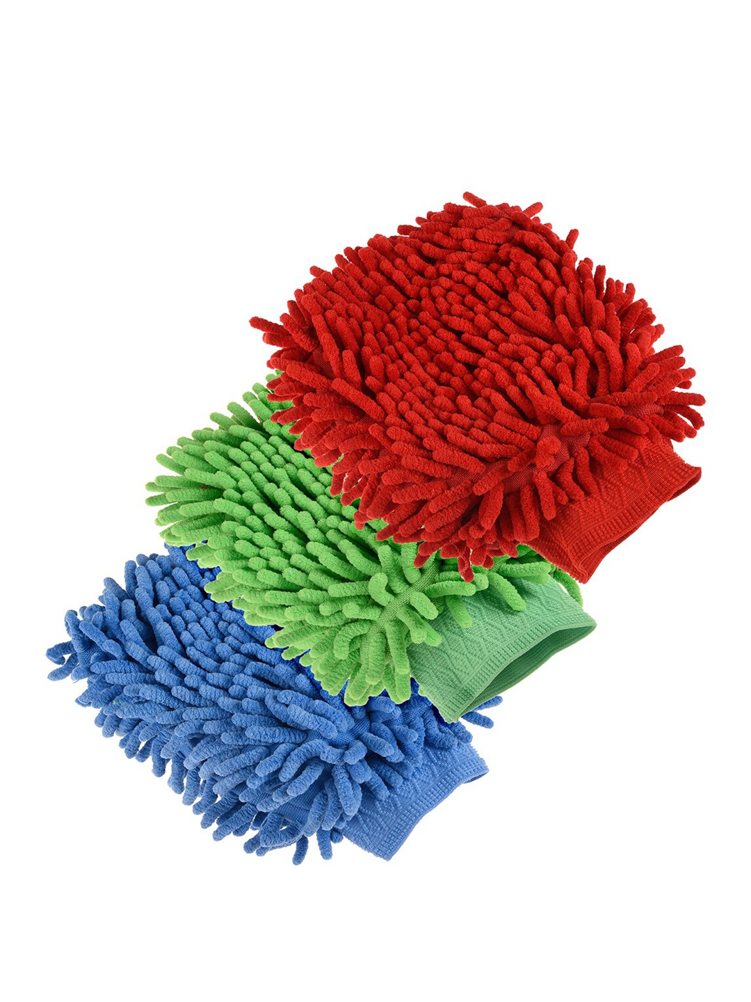 

Kuber Industries Chenille Mitts Red & Green 3 Pieces Hand Duster