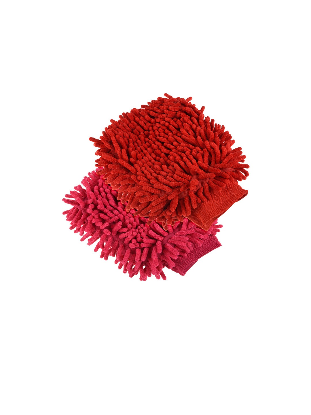 

Kuber Industries Chenille Mitts Red & Pink 2 Pieces Hand Duster