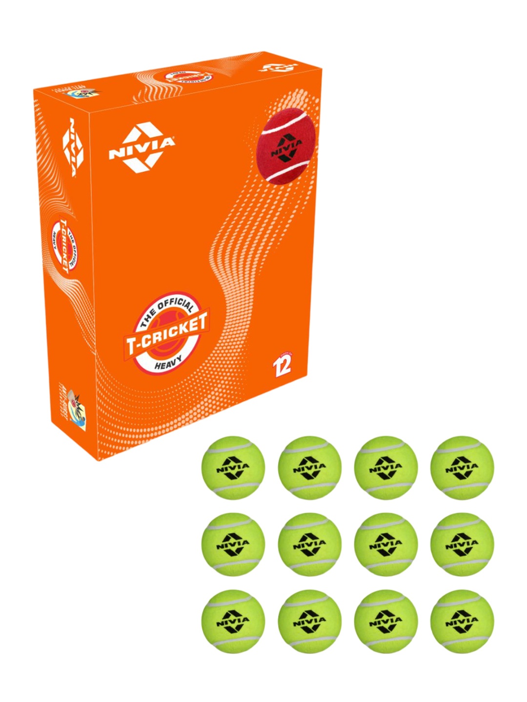 

NIVIA Set Of 12 Heavy Weight Tennis Balls, Green